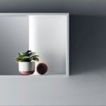 Composition 8 modern Italian bathroom vanity with white leather wood